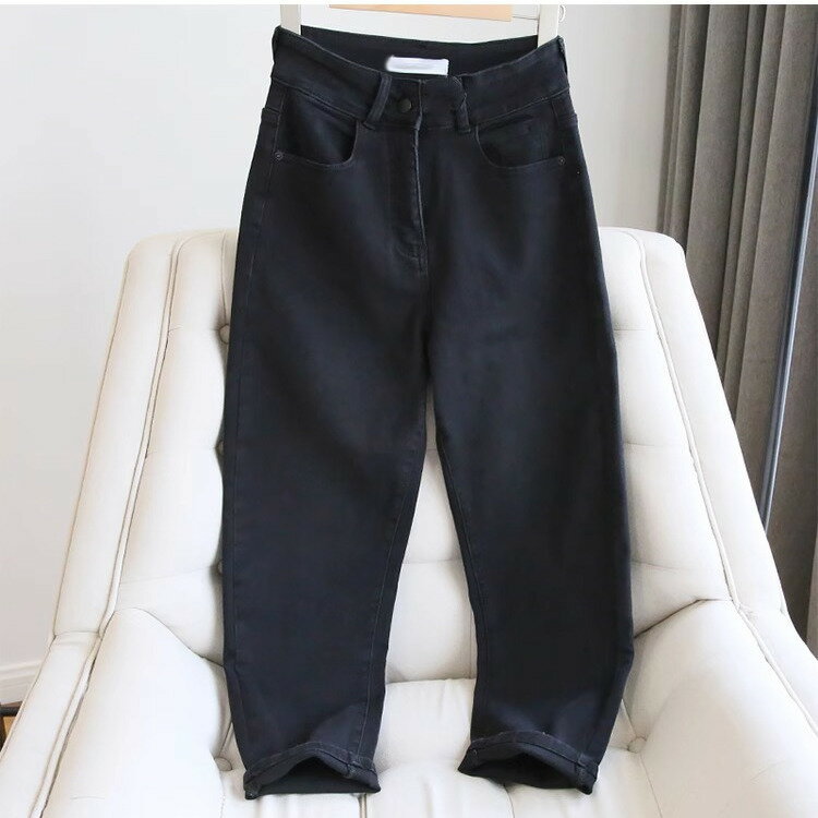 Capri Pants - ジーンズ レディース デニムパンツ ハイウエスト テーパード ゆったり 体型カバー 春 夏 秋 カジュアル ロングパンツ サルエルパンツ ファッション ストレート 美脚 ジーパン 綿 ストレッチ ボト