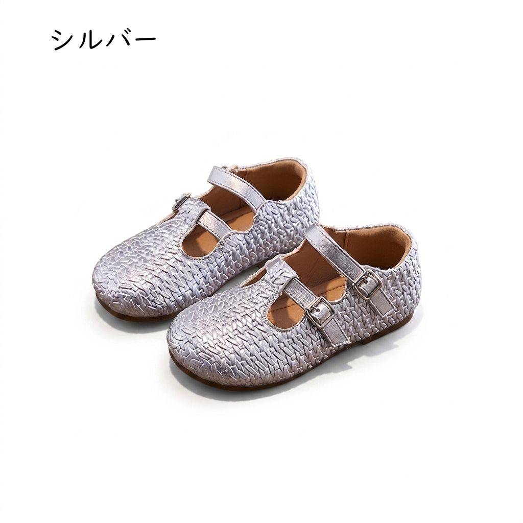 【蒸れにくい】 フォーマルシューズ 女の子 ストラップシューズ キッズ 子供靴 編み込み メッシュ? パンプス ぺたんこ フラットシューズ イントレチャート 柔らかい 履きやすい 痛くない 脱げにくい 疲れにくい 軽い 軽量 ジュニア 女児 発表会 ピアノ 結婚式 入学式 2