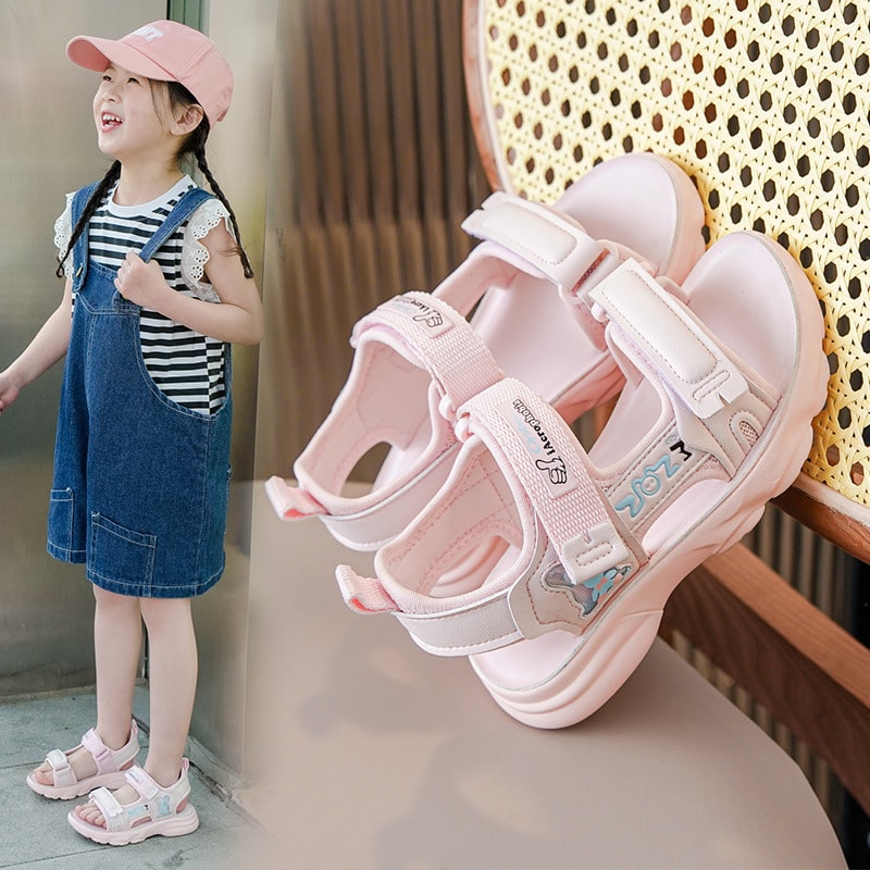 【うさぎデザイン】キッズ サンダル 女の子 スポーツサンダル スポサン 子供靴 ジ...