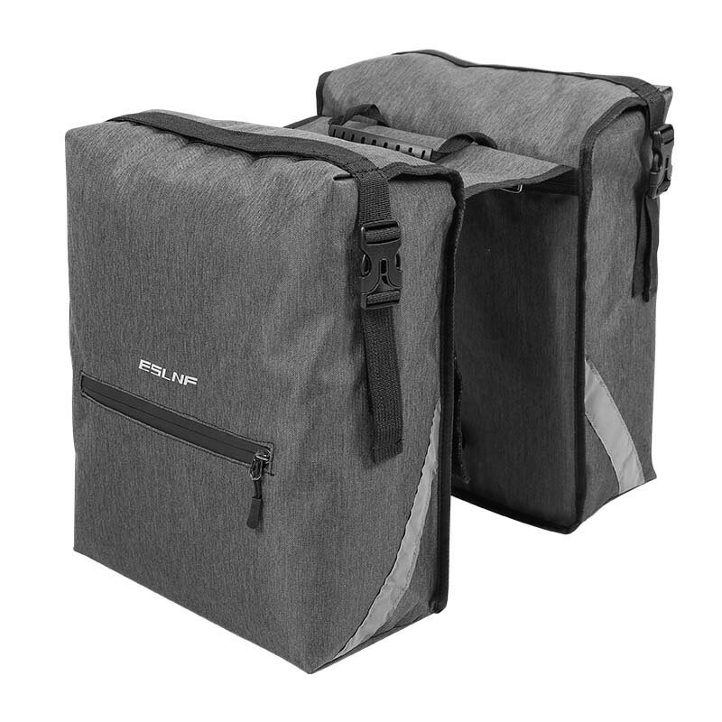 Rakuten - パニアバッグ 自転車 サイドバッグ リアバッグ 大容量 28L 防水 反射材付き 左右一体型 荷台バッグ サイクリング ツーリング キャンプ 頑丈 通勤 通学 取り付け簡単 自転車用 鞄 後ろ乗せ カ
