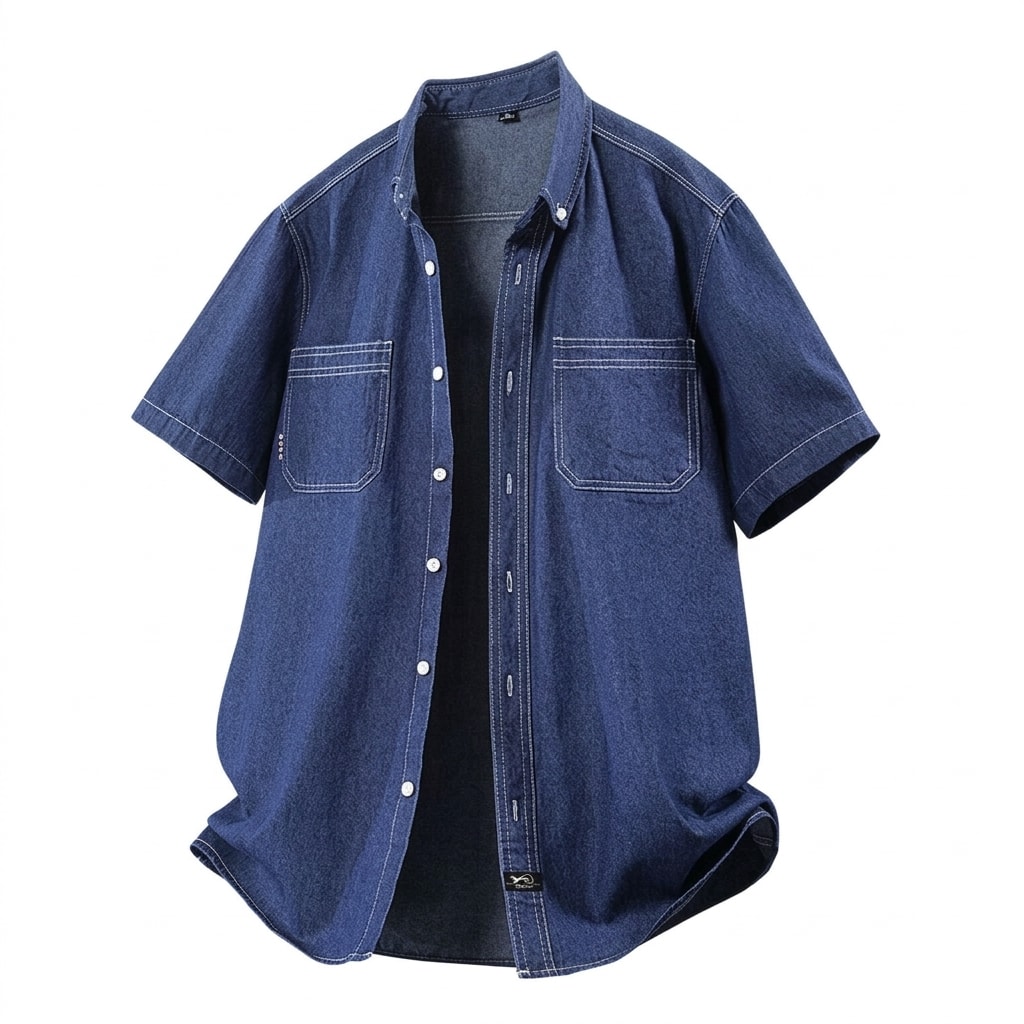 樂天商城 - デニムシャツ メンズ 半袖 ボタンダウン カジュアル ワークシャツ 夏服 春 トップス 大きいサイズ ウォッシュ加工 綿 柔らかい アメカジ ストリート おしゃれ 無地 シャツ 通気性 丈夫 吸汗速乾