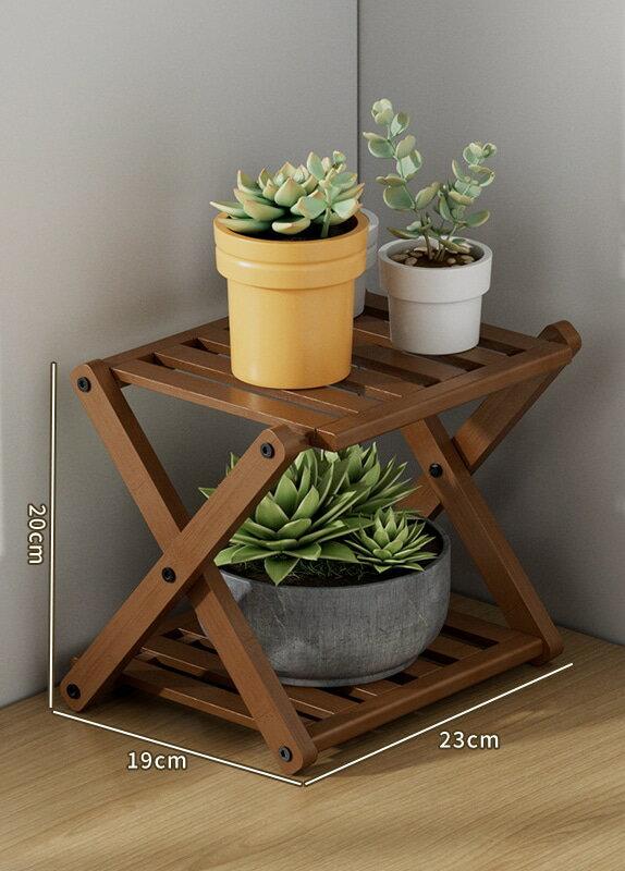 Flower Stand - フラワースタンド 室内 屋外 組立不要 折りたたみ 園芸ラック 木製 植物棚 ベランダ 玄関 4段 盆栽棚 多段 花台 鉢植え 観葉植物 多肉植物 飾り棚 収納棚 省スペース スリム 頑丈 おしゃれ