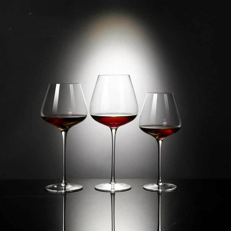 Wine Glasses - 3個セット ワイングラス クリスタルガラス 大容量 職人手作り ハンドメイド ロングステム 極薄 透明感 記念日 ギフト パーティー プロ仕様 テイスティング おしゃれ ボウル型 モダン 洋食器 輝き