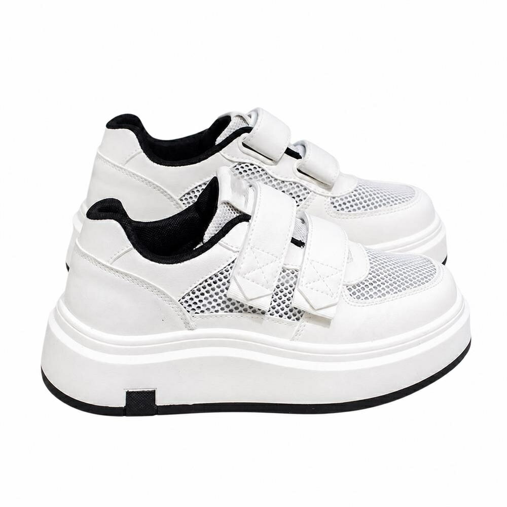 Other - 【厚底ダッドスニーカー】キッズ 女の子 メッシュ スニーカー ジュニア 子供靴 運動靴 キッズシューズ 靴 白 面ファスナー 通気性 蒸れにくい 軽量 軽い 歩きやすい 疲れにくい 脱ぎ履き簡単 スタイルアップ 通学 体育 運動会 お出かけ 小学生 こども カジュアル
