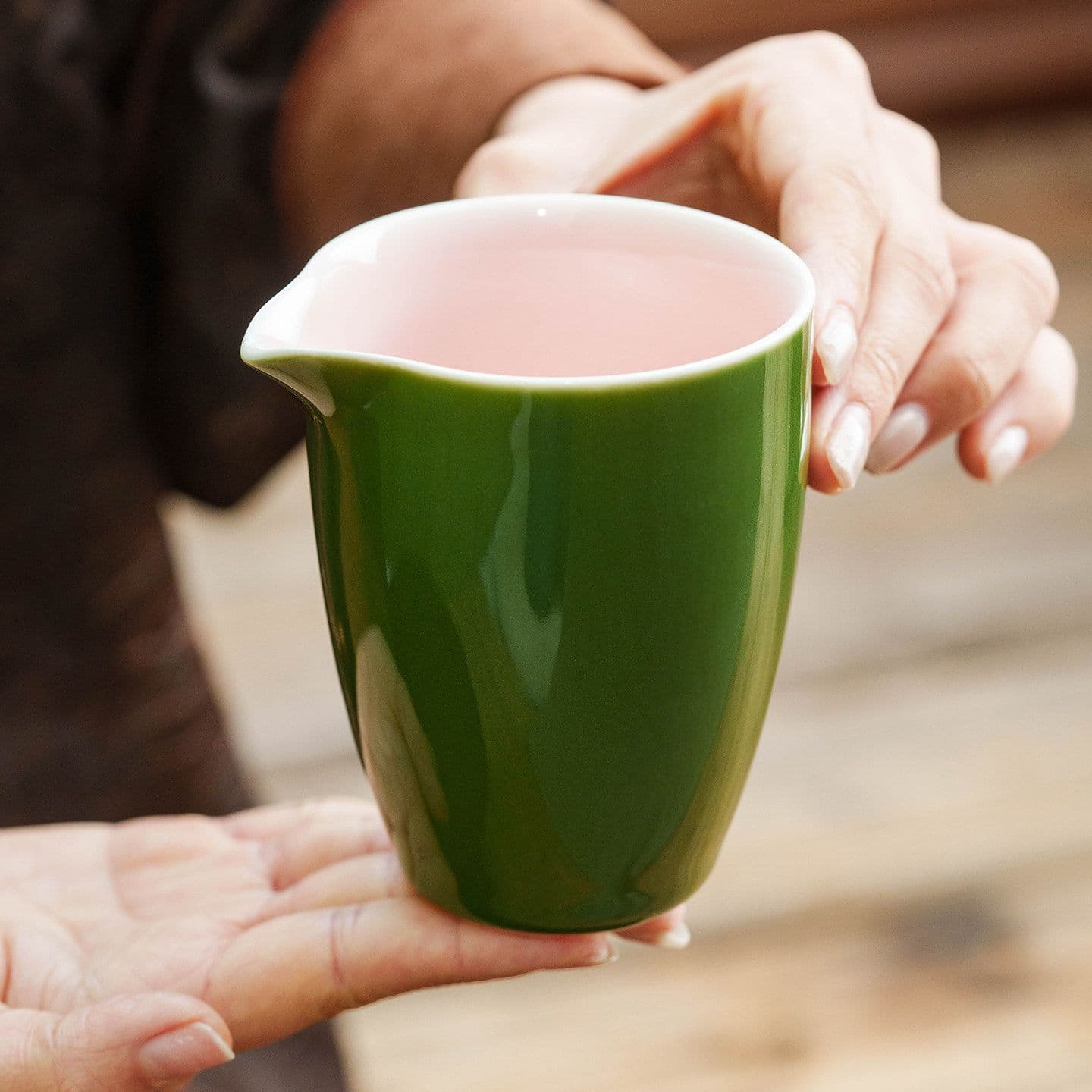 【配色が美しい】公道杯 茶海 湯冷まし ティーピッチャー 片口 陶磁器 磁器製 中国...