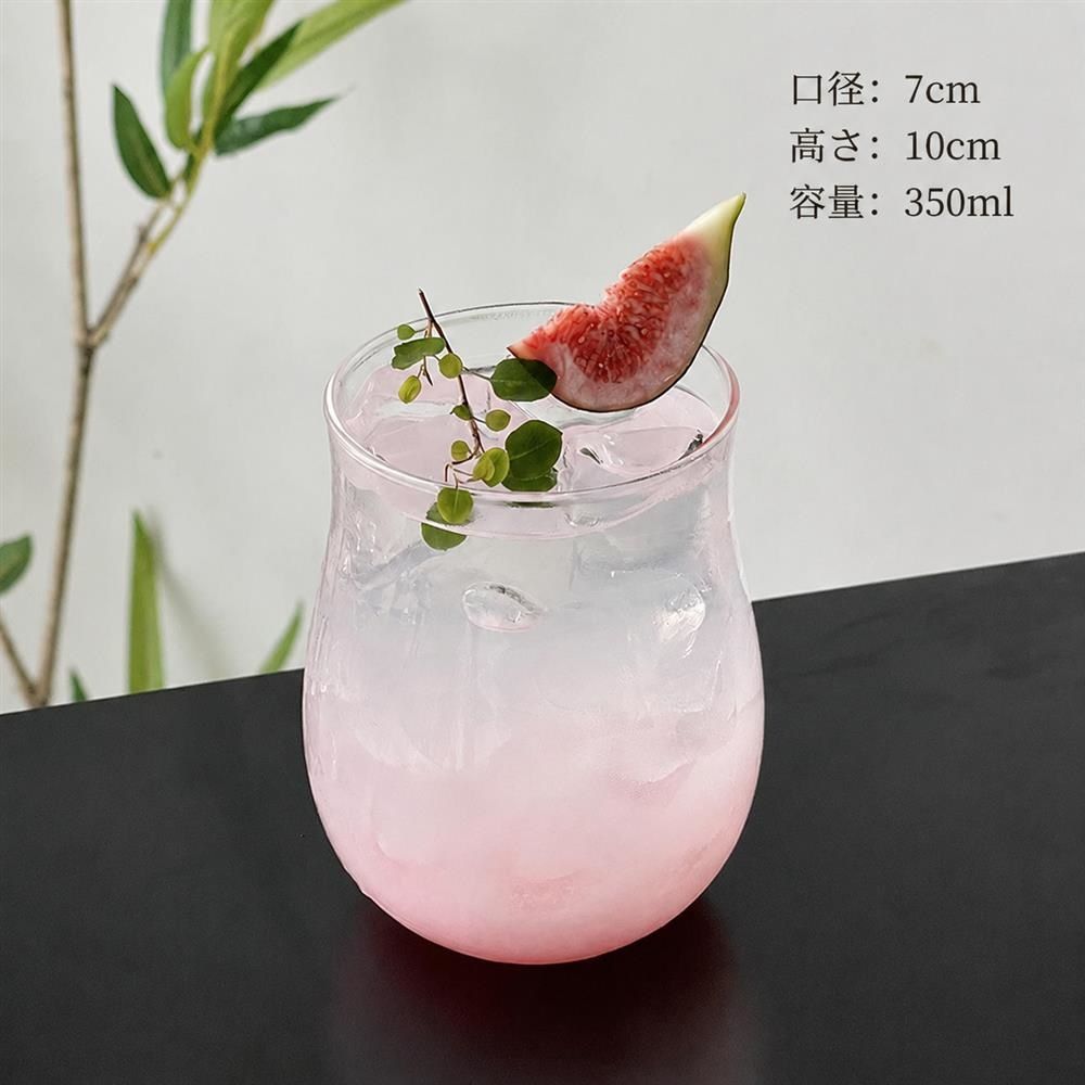 【ホームカフェ】耐熱ガラス グラス チューリップ型 コップ おしゃれ タンブラー 3...