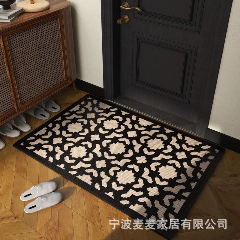 Acrylic - 玄関マット 屋外 屋内 泥落とし 幾何学模様 ドアマット コイルマット 洗える 滑り止め 耐久性 吸水 大判 敷物 泥除け 汚れ防止 廊下 事務所 飲食店 家庭用 室外用 足ふきマット どろどろ くる