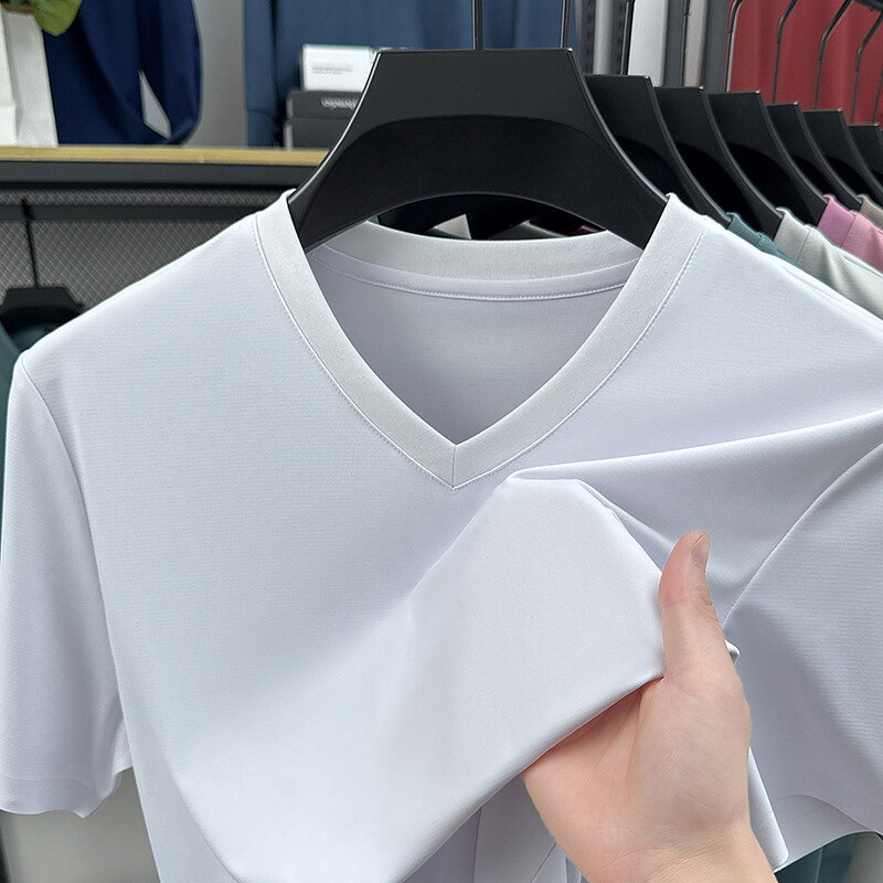 ティーシャツメンズ半袖ブイネック接...