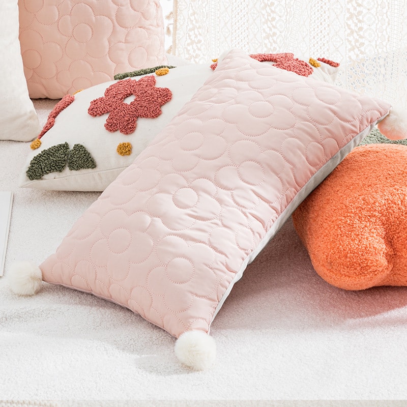 Muatsu Pillows - クッション 30x50 おしゃれ 北欧風 キルティング 幾何学 模様 抱き枕カバー 柔らかい 装飾 枕カバー 撮影 道具 部屋 飾り 腰当て 背当て 洗える 清潔 コーディネート 雑貨