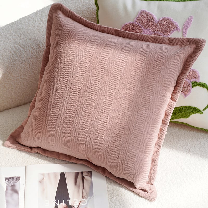 Muatsu Pillows - クッション 背当て 北欧風 刺繍 花柄 厚手 ふわふわ もこもこ 座布団 おしゃれ インテリア ソファー 車用 リビング 読書用 癒し系 45x45cm