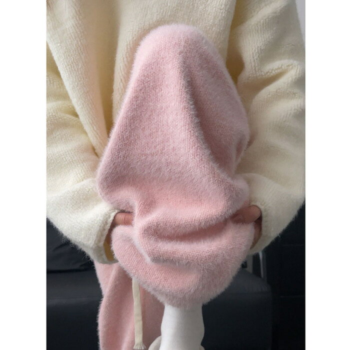 Rakuten - ニットパンツ レディース 標準丈 ミンクタッチ ワイドパンツ ふわふわ シャギーパンツ 秋冬 部屋着 ルームウェア 厚手 暖かい ストレート ウエストゴム カジュアル ロングパンツ