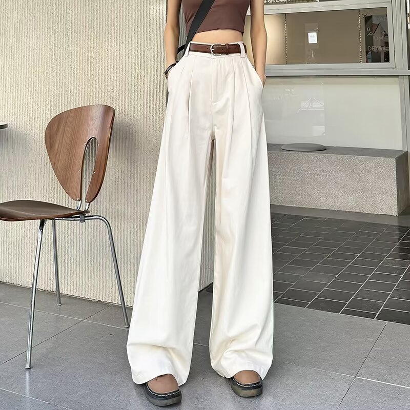 乐天商城 - デニムパンツ レディース ワイドパンツ ハイウエスト 美脚 デニムパンツ 着痩せ きれいめ ゆるり ドレープパンツ プリーツ ゆったり 春 夏 秋 デイリー ワイド カジュアル 体型カバー 脚長 ロン