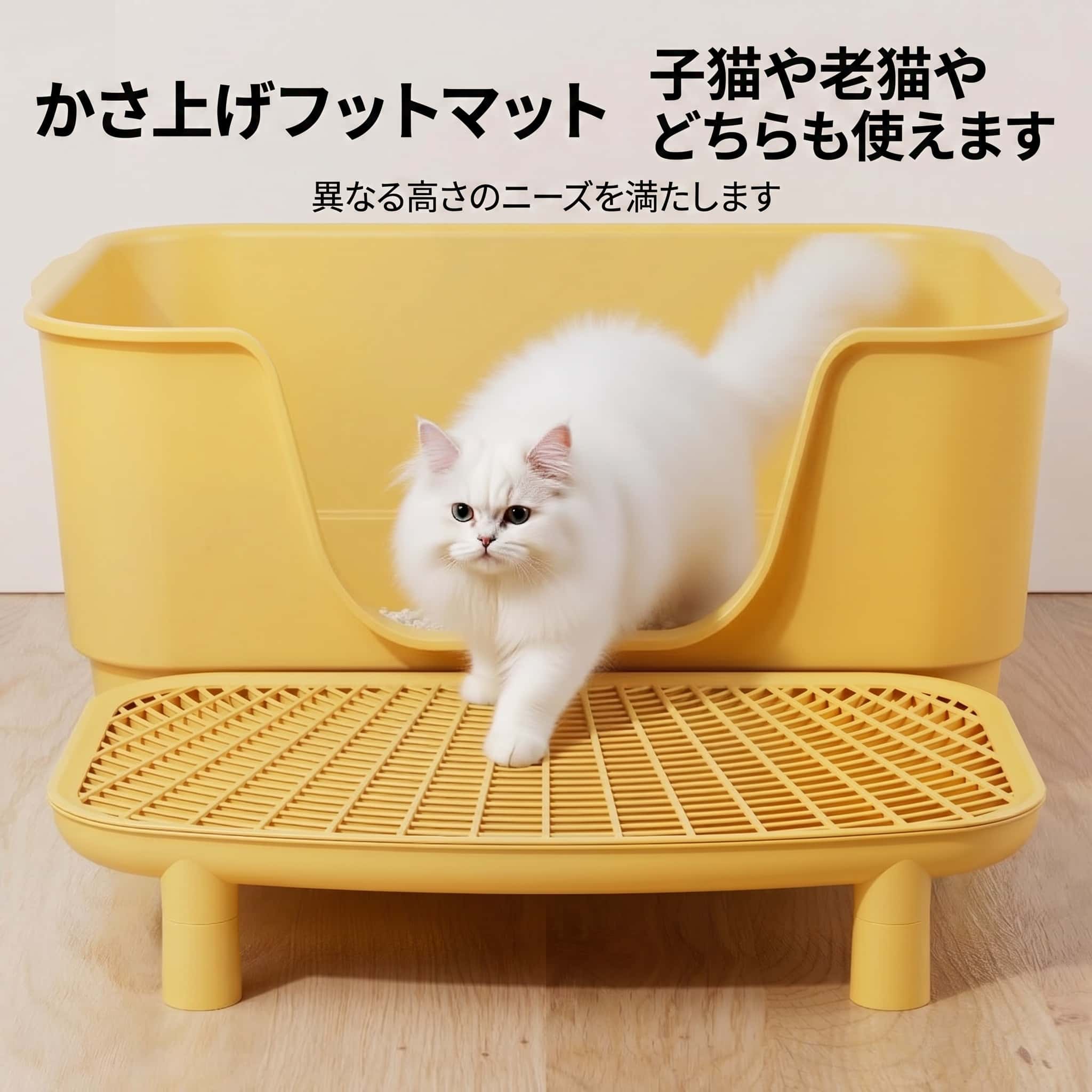 【砂が散らからない】猫トイレ 大型 オープンタイプ 飛び散り防止 砂落としマット...