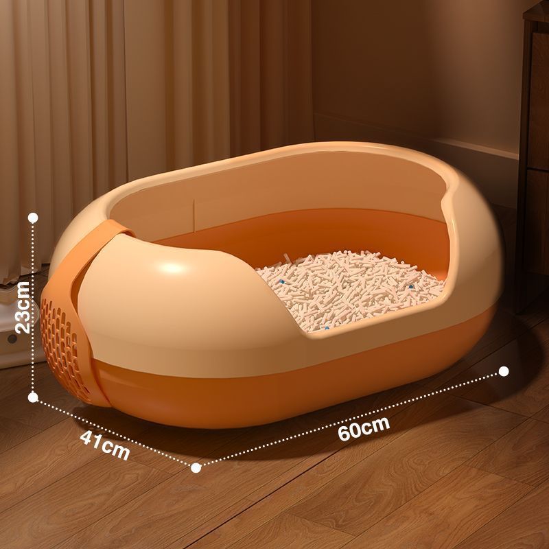乐天商城 - 【スコップ付】猫トイレ 大型 オープンタイプ 猫用トイレ本体 大容量 多頭飼い 飛び散り防止 砂の飛び散り解消 掃除しやすい ネコトイレ ねこ トイレ 容器 ジャンボ ビッグサイズ 丸洗い 丈夫 頑丈 広い ゆったり 肥満猫 老猫 子猫 介護 シンプル インテリア おしゃれ