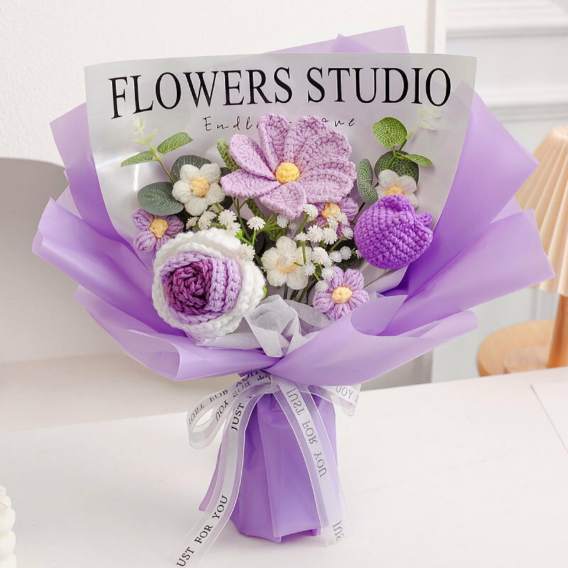 【枯れない花束】かぎ針編み 花束 編みぐるみ 手作り フラワーギフト 造花 アーテ...