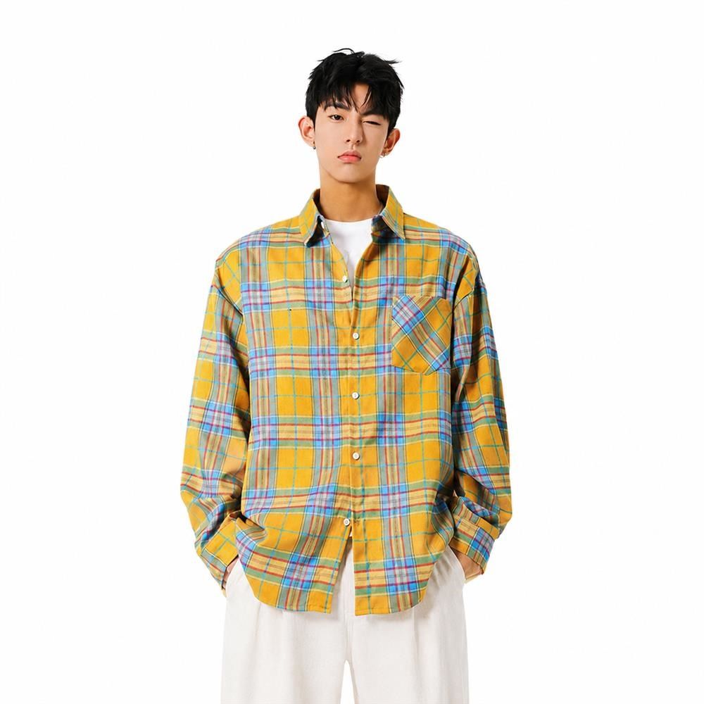 樂天商城 - チェックシャツ メンズ 長袖 ネルシャツ オーバーサイズ アメカジ カジュアル ビッグシルエット 男女兼用 羽織り ストリート系 春秋 アウター