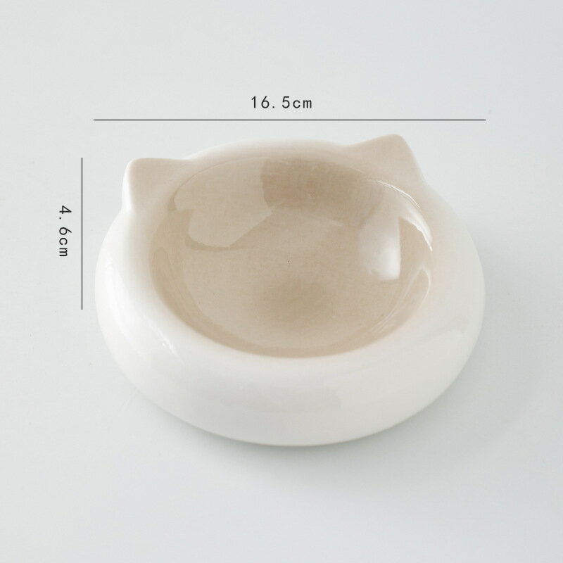 Tableware - 猫 食器 陶器 フードボウル 猫型 浅型 食べやすい 餌入れ 猫耳 キャットボウル 子猫 小型犬 おやつ お水入れ おしゃれ かわいい ペット用 安定感 重め 丸洗い 清潔 猫用皿