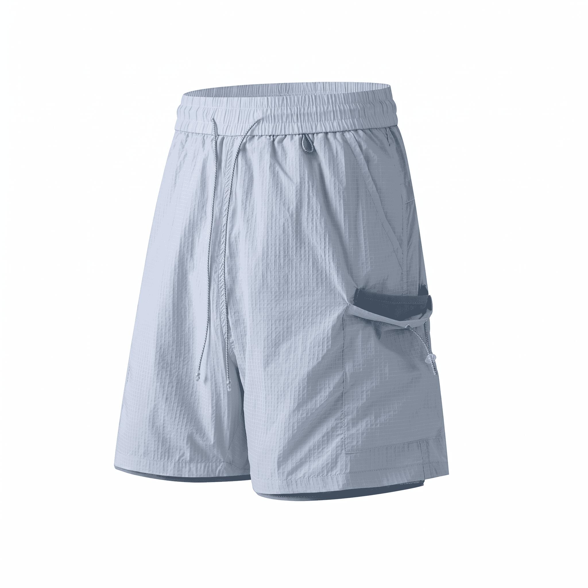 樂天商城 - 【水陸両用×撥水】ハーフパンツ メンズ レディース ショートパンツ カーゴパンツ 短パン 半ズボン 膝丈 5分丈 ショーツ ウエストゴム リップストップ風 パッカブル 収納袋付 涼しい 通気性 速乾 ドライ 軽量 動きやすい 体型カバー ゆったり キャンプ 登山 釣り フェス