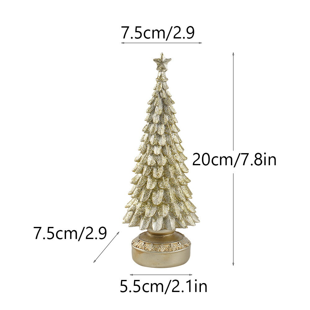 Rakuten - 【クリスマス 飾り】 クリスマスツリー オブジェ 北欧 卓上 ミニ 20cm 置物 おしゃれ インテリア 雑貨 アンティーク風 小さい 星 スター ゴールド シルバー 樹脂製 コンパクト 玄関 リビング 窓際 デスク オフィス 店舗 装飾 ディスプレイ 華やか モダン クラシック