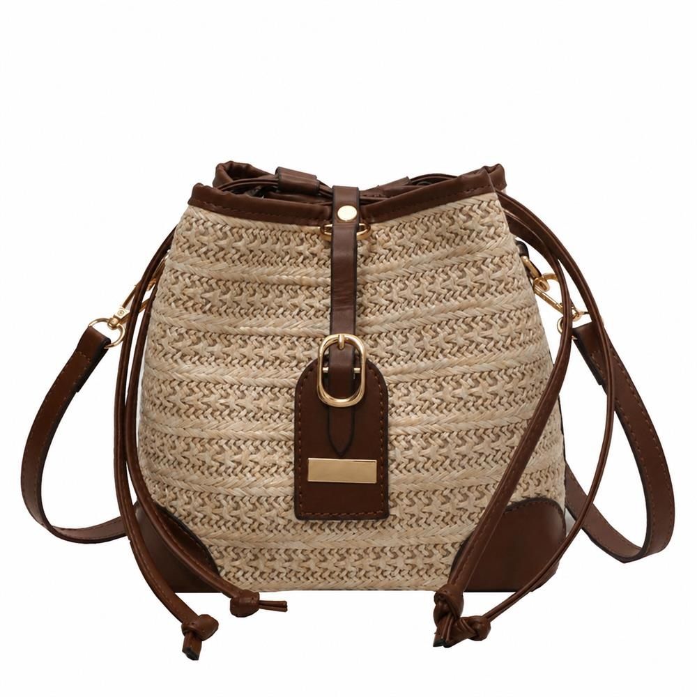 Handbag Type - 【2024新作】 かごバッグ レディース 巾着バッグ バケツ型 ショルダーバッグ 斜めがけ カゴバッグ バスケット ストローバッグ 2way 肩掛け 鞄 ミニバッグ ポシェット バケツバッグ 雑材 異素材 コンビ レザー調 軽量 軽い ざっくり編み 大人可愛い きれいめ カジュアル