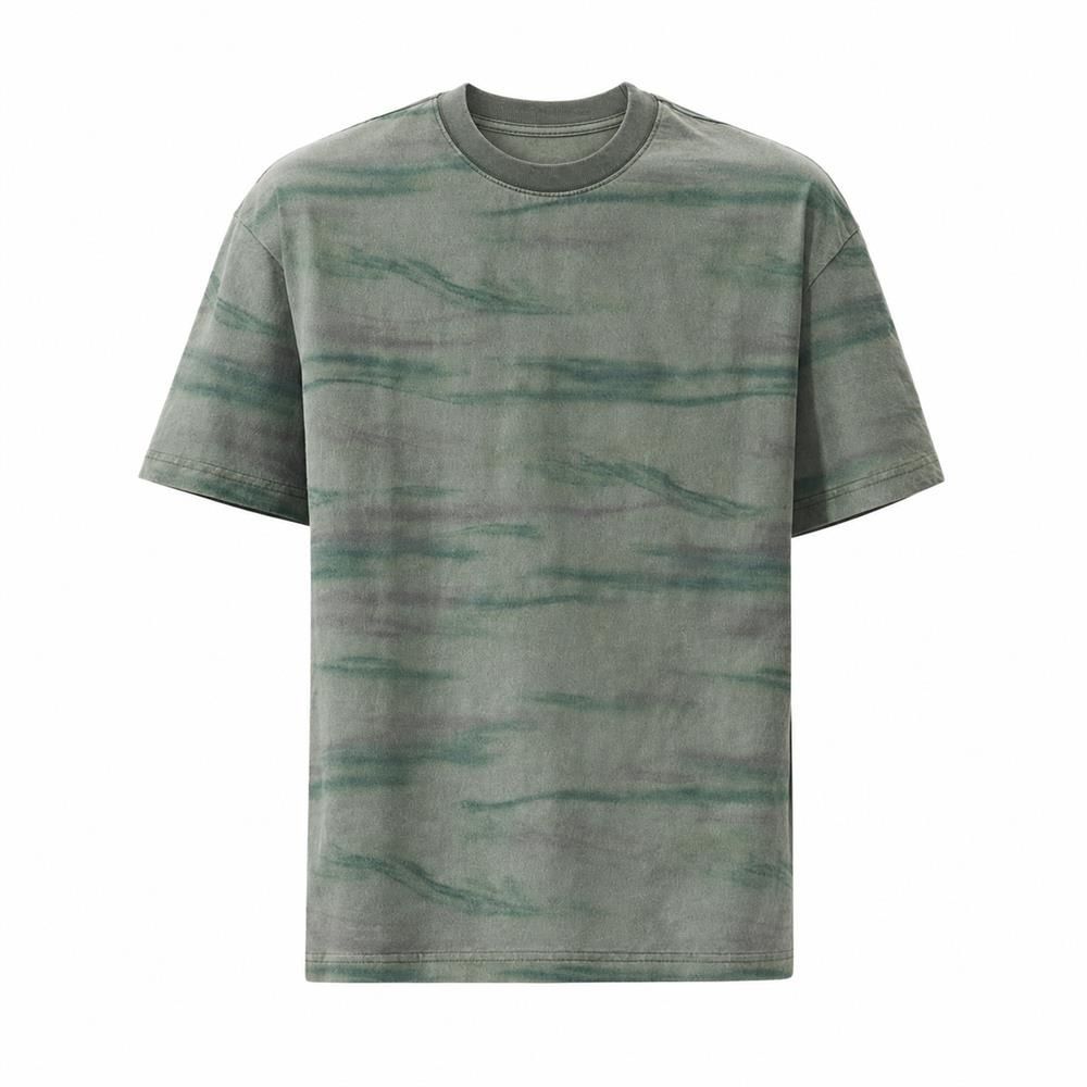 Rakuten - 【ヴィンテージ風】 Tシャツ メンズ 半袖 ビッグシルエット カットソー クルーネック ウォッシュ加工 タイダイ柄 ムラ染め トップス カジュアル アメカジ ストリート 古着風 ゆったり 大きいサイズ オーバーサイズ ドロップショルダー フェード感 夏服 春 夏 20代 30代