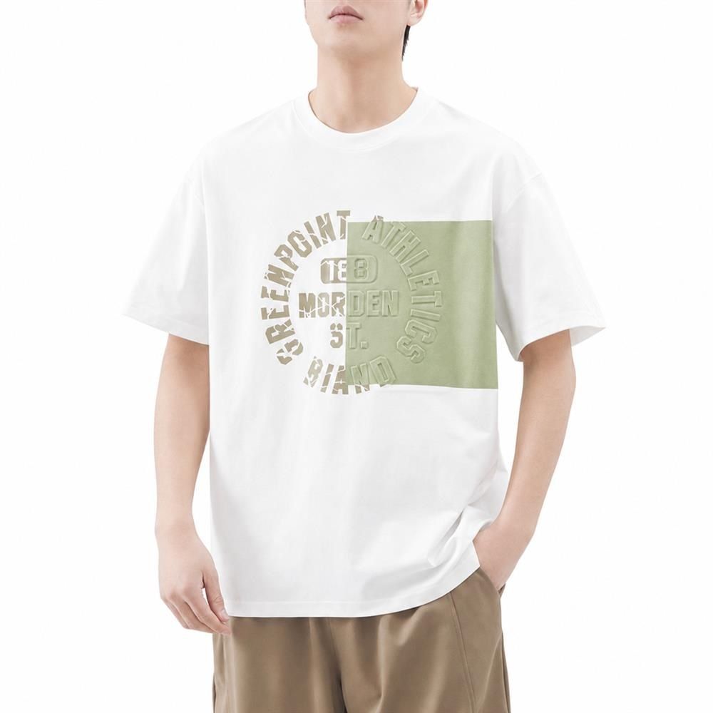 Rakuten - 【立体エンボス】 Tシャツ メンズ 半袖 カットソー トップス 丸首 クルーネック 吸汗速乾 接触冷感 ドライ 涼しい 切り替え バイカラー カレッジロゴ ビッグシルエット オーバーサイズ ゆったり 五分袖 体型カバー ストリート カジュアル 夏服 通学