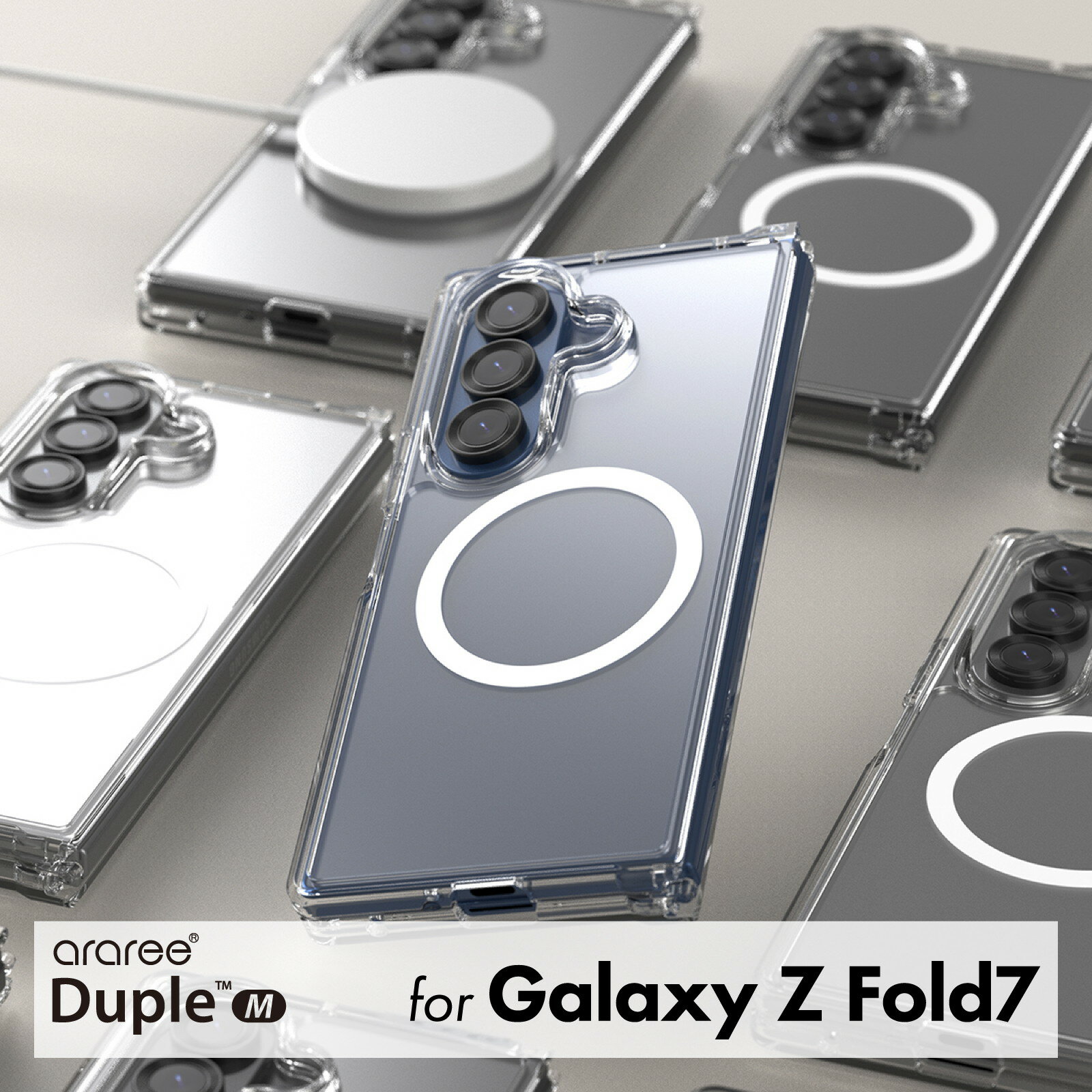 Rakuten - Galaxy Z Fold7 ケース MagSafe 対応 耐衝撃 クリア スマホケース シンプル マグセーフ 透明 携帯ケース カバー [ Galaxy Z Fold 7 ギャラクシー ZFold7 対応 ] case araree Duple M