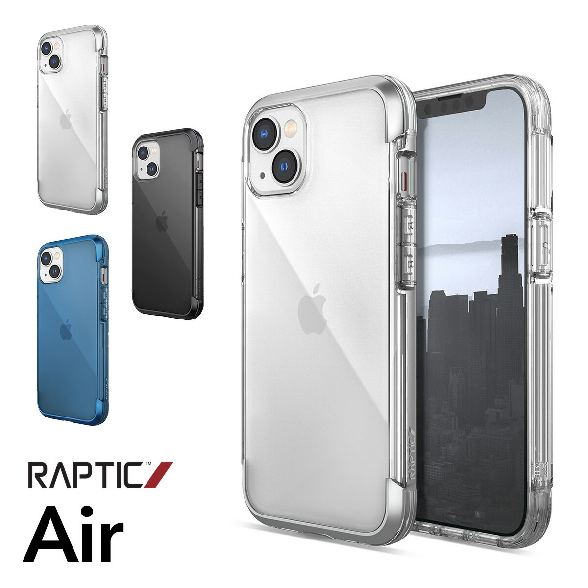 iPhone14 ケース クリア カバー 米軍MIL規格 取得 耐衝撃 シンプル スマホケース 衝撃吸収 薄型 透明 クリアケース 対衝撃 スマホカバー [ Apple iPhone 14 アップル アイフォン / アイフォン14 対応 ] RAPTIC Air