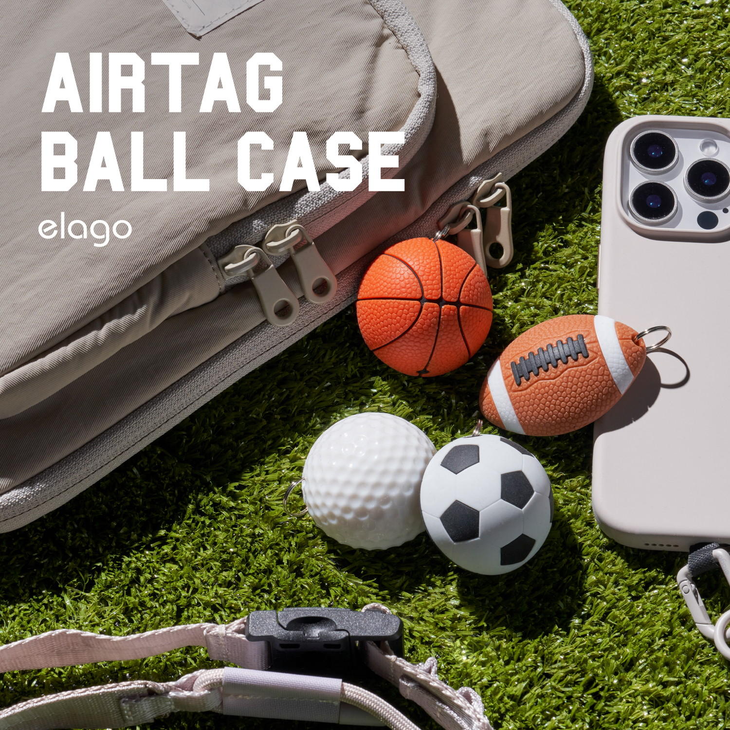 Rakuten - AirTag 2 1 ケース かわいい スポーツ ボール 型 エアタグ カバー 落下防止 カラビナ 付 シリコン キーホルダー [ Air Tag 第二世代 第一世代 エアタグ 対応 ] elago AirTag Ball Case