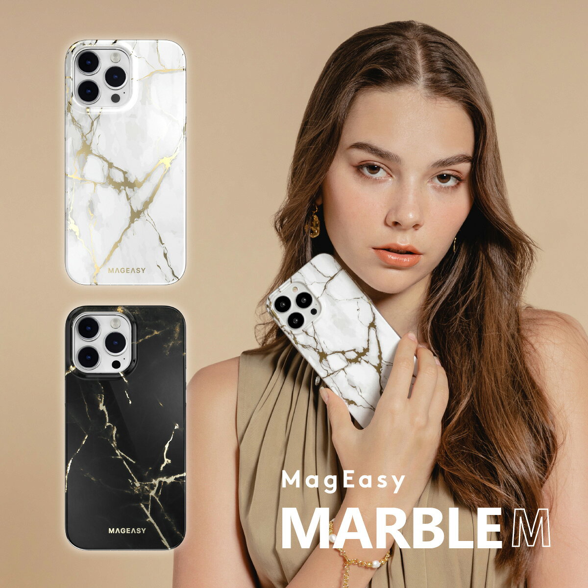 Rakuten - iPhone14 Pro ケース カバー MagSafe 対応 マグネット 付 米軍MIL規格 マーブル 模様 おしゃれ 大人女子 スマホケース 大人可愛い 耐衝撃 衝撃吸収 薄型 マグセーフ対応ケース [ Apple iPhone 14 プロ iPhone14プロ iPhone14Pro アイフォン14Pro 対応 ] MagEasy Marble M
