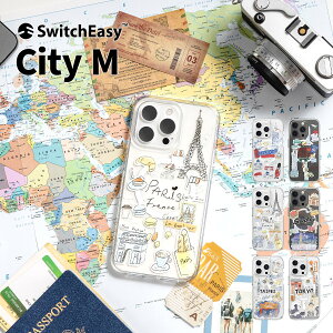 iPhone15Pro ケース MagSafe 対応 マグネット 付 / 耐衝撃 米軍 MIL規格 クリア かわいい 手書き風 イラスト スマホケース [ Apple iPhone15 Pro アイフォン15 プロ 対応 ] SwitchEasy City M