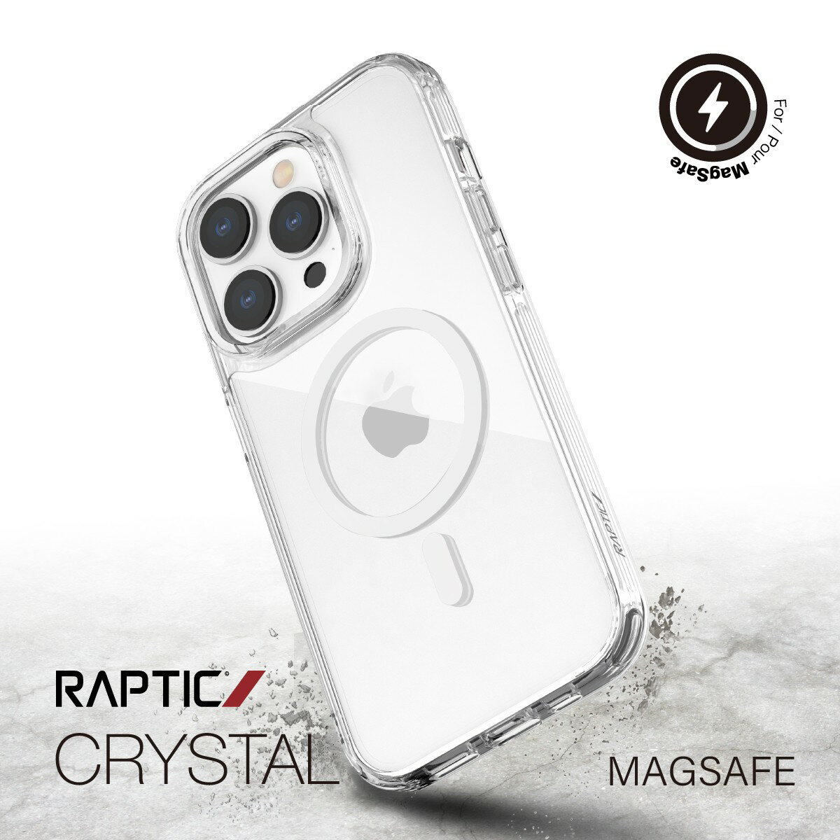 iPhone 14 Pro Max ケース クリア カバー MagSafe対応 マグネット リング 内蔵 スマホケース 米軍 MIL 規格 耐衝撃 クリアケース 対衝撃 透明ケース スマホカバー  RAPTIC Crystal MagSafe