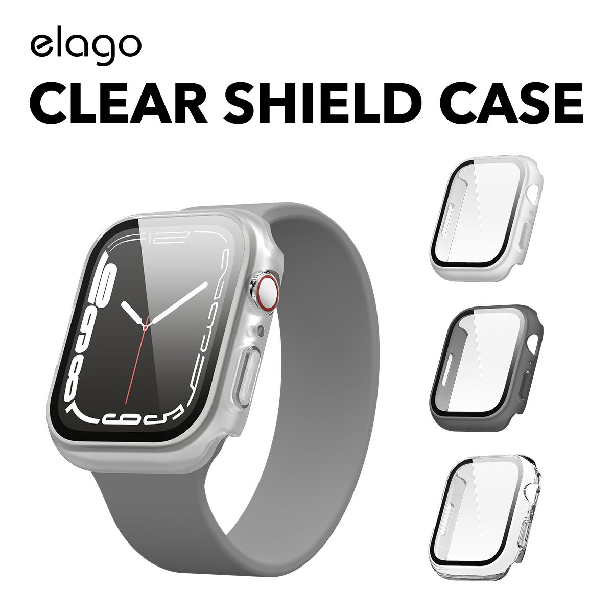 Apple Watch Series 7 41mm ケース & フィルム クリア 耐衝撃 シンプル ガラスフィルム セット 保護ケース 保護フィルム 付き 透明...