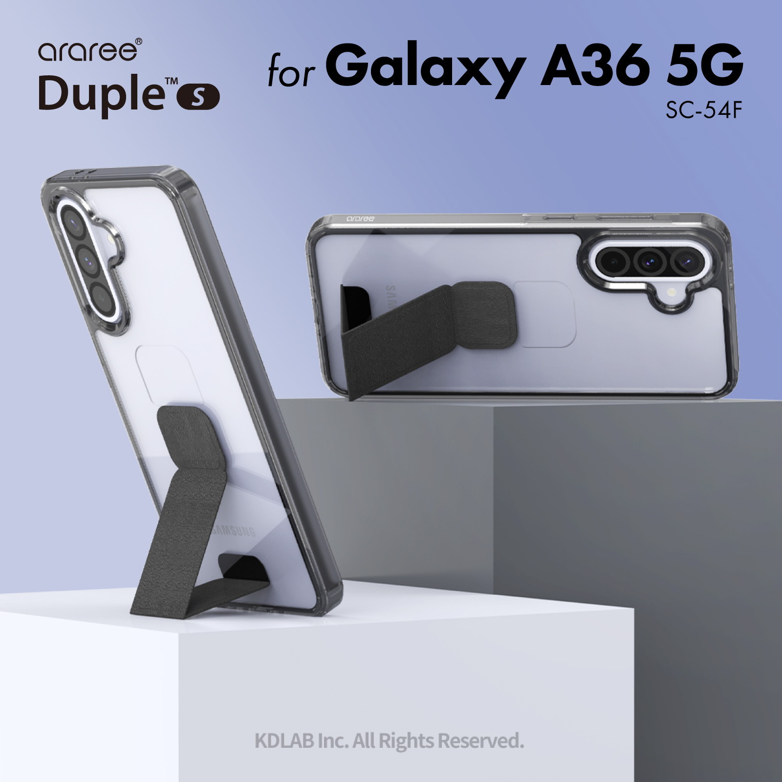 Rakuten - Galaxy A36 5G ケース スタンド グリップ 付 耐衝撃 クリア スマホケース 透明 シンプル 携帯ケース カバー [ GalaxyA36 5G ギャラクシーA36 SC-54F 対応 ] araree Duple S