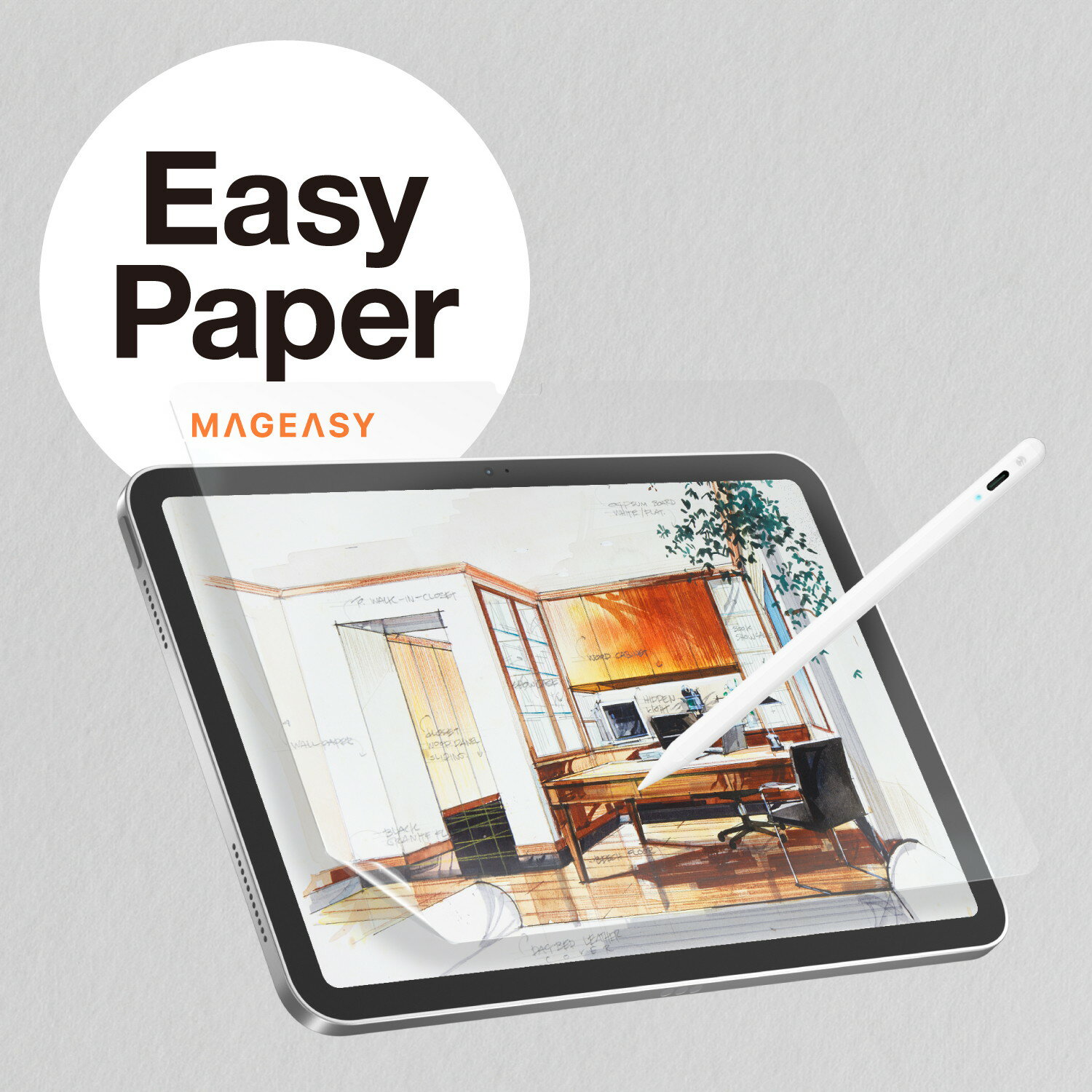 Rakuten - iPad 10世代 A16 フィルム 紙のような書き心地 イラスト 指紋防止 さらさら 紙質 保護フィルム [ iPad 第10世代 アイパッド 第 10 世代 A 16 対応 ] MagEasy EasyPaper