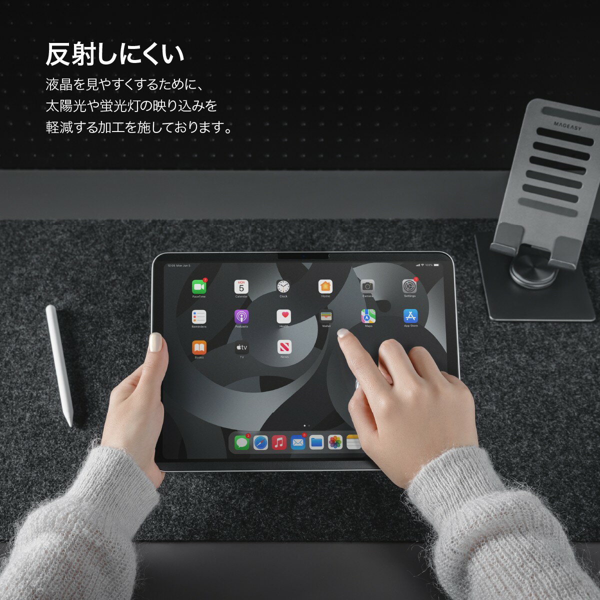 iPad Air 13����� M3 2025 M2 �ե���� ��Τ褦�ʽ񤭿��� �ޥ��ͥå� ��æ�� �����ɻ� ���餵�� ��� ���饹�� �ݸ�ե���� [ iPadAir �����ѥåɥ����� 13 2024 �б� ] MagEasy EasyPaper Pro