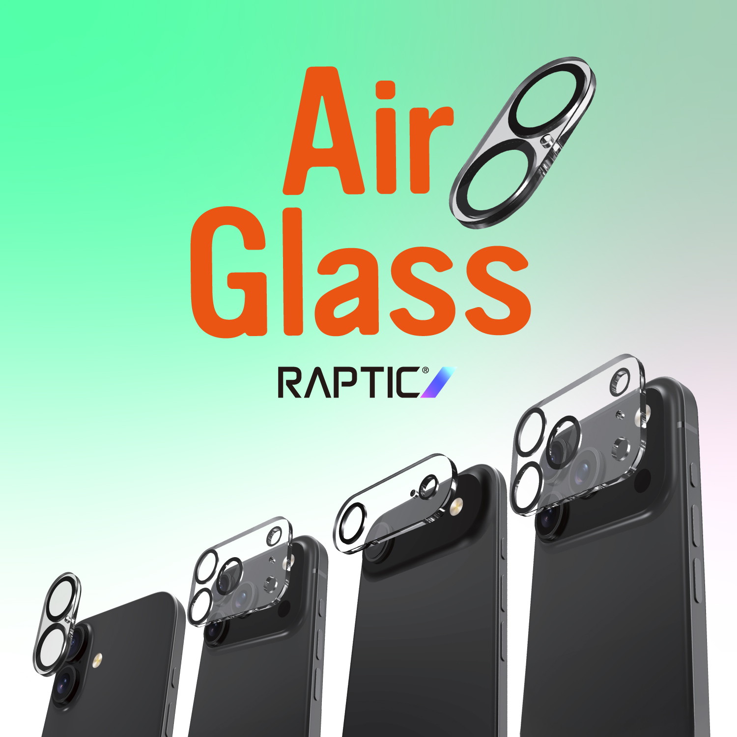 Rakuten - iPhone Air カメラ保護 フィルム 2枚 セット 貼付け 簡単 指紋 傷 防止 カメラカバー 9H ガラス レンズカバー [ iPhoneAir アイフォンエアー 対応 ] RAPTIC Air Glass