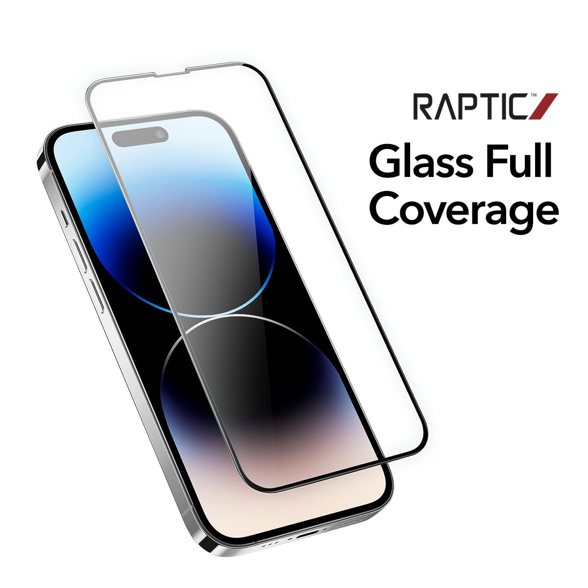 iPhone15 / iPhone15Pro ガラスフィルム 9H 強化ガラス 指紋 気泡 傷 防止 フィルム ラウンドエッジ 加工 高透過率 保護フィルム  RAPTIC Glass Full Coverage