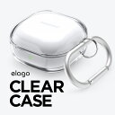 Galaxy Buds2 / Galaxy Buds FE / Pro / Live ケース カラビナ 付 耐衝撃 ソフト クリア カバー Samsung GalaxyBuds 2 ギャラクシー バッズ 2 他 対応 elago CLEAR CASE