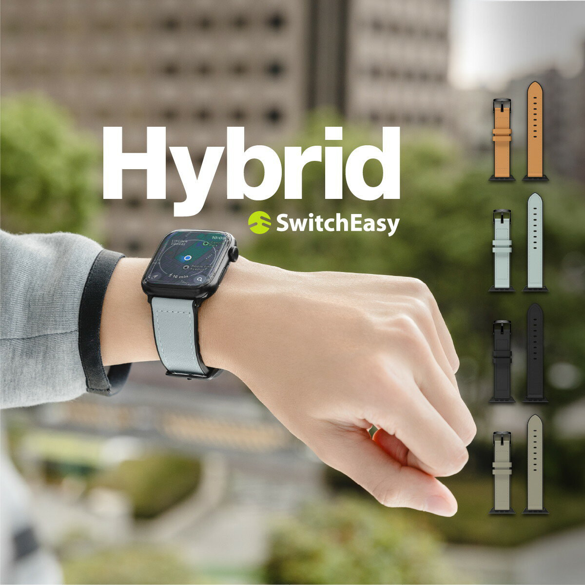 Apple Watch アップルウォッチ バンド 外側 レザー 内側 シリコン 革 ベルト 長さ調節 可能 交換ベルト [ AppleWatch SE 2 Se...