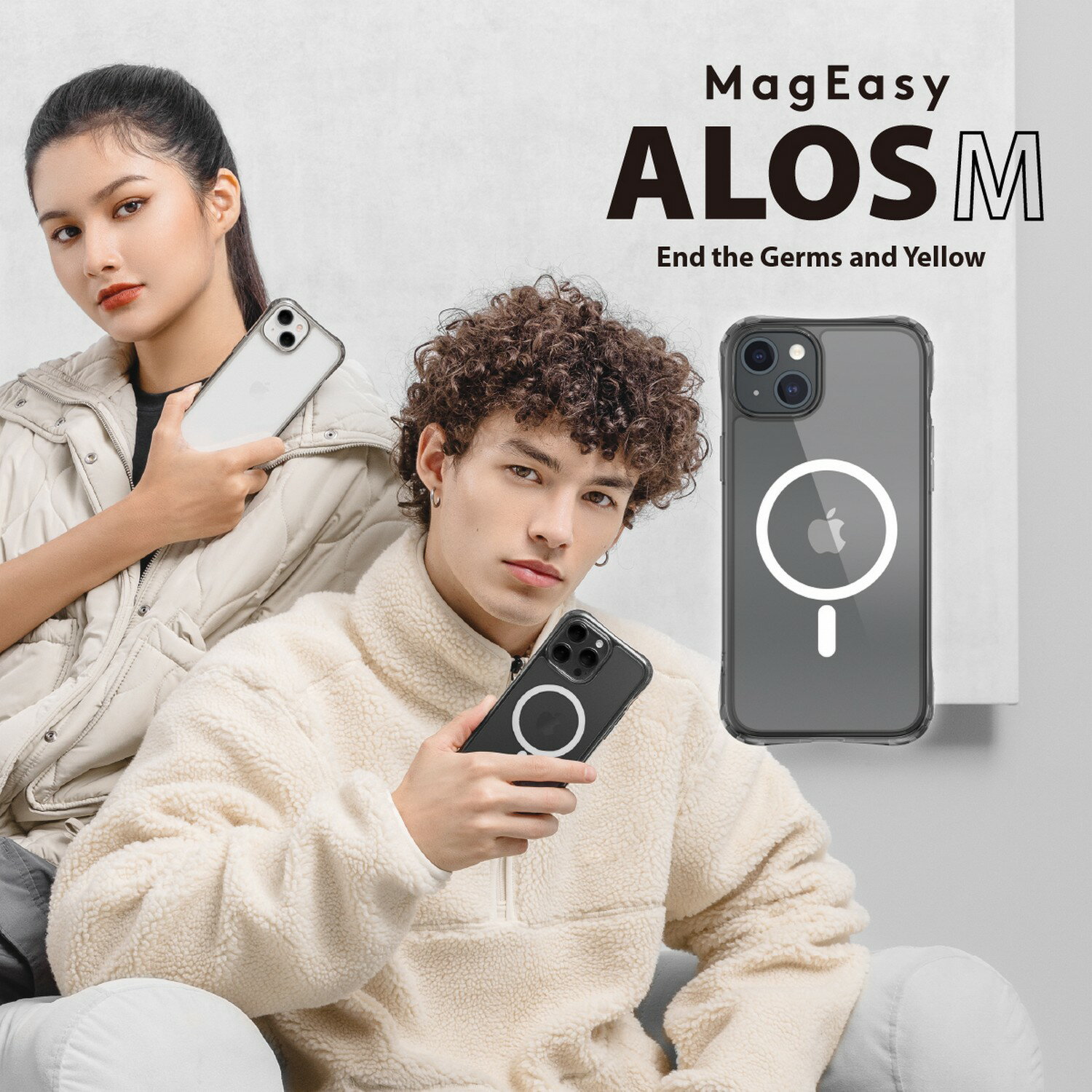 Rakuten - iPhone15 ケース Magsafe 対応 マグネット 付 / 耐衝撃 米軍 MIL規格 クリア 耐衝撃ケース 黄ばみ 防止 透明 スマホケース ストラップホール 付き [ Apple iPhone 15 アイフォン15 対応 ] MagEasy Alos M