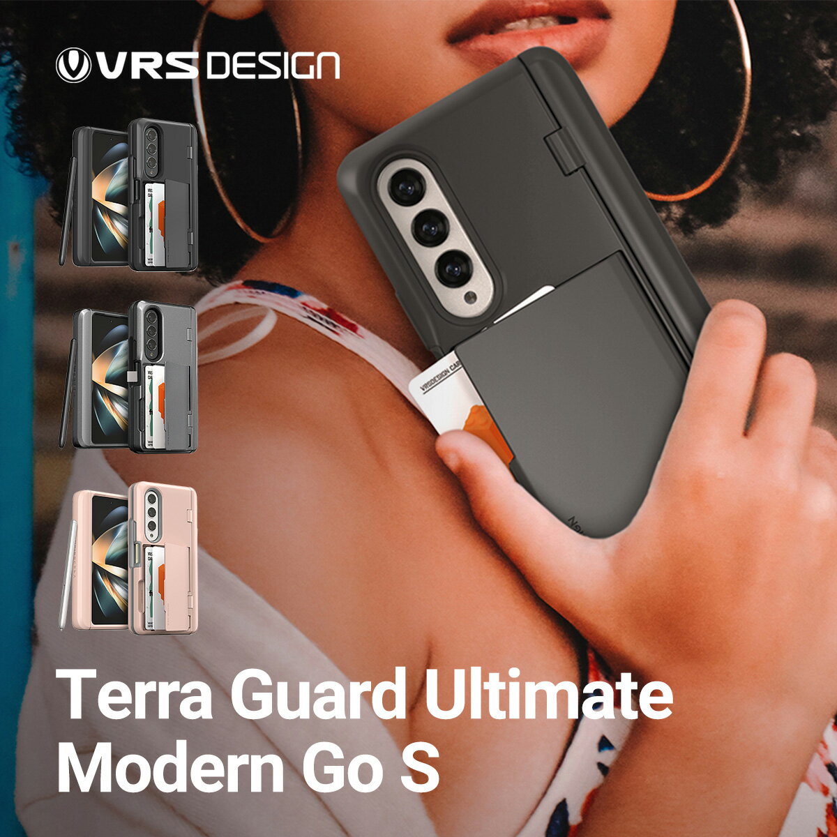 Galaxy Z Fold4 5G ケース 耐衝撃 Sペン 収納 ストラップホール 付 ヒンジ 保護 スマホケース カバー Samsung GalaxyZFold4 GalaxyZ Fold4 ギャラクシーZホールド4 SCG16 / SC-55C サムスン ギャラクシーZフォールド4 対応 VRS Terra Guard Ultimate Modern Go S