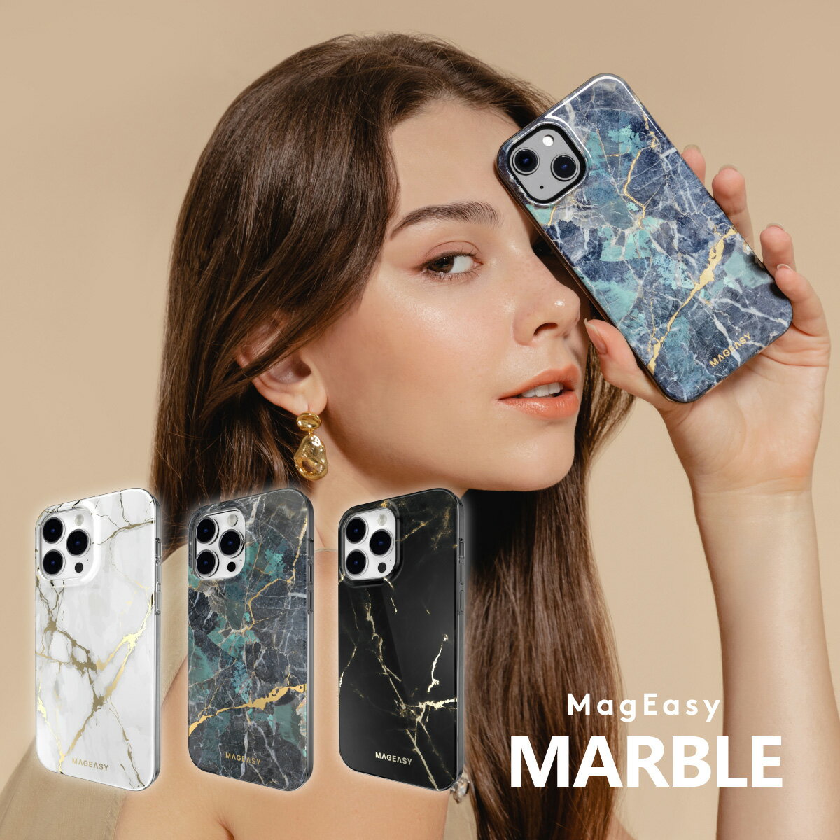 Rakuten - iPhone14 ケース カバー 米軍MIL規格 マーブル 模様 おしゃれ 大人女子 スマホケース 大人可愛い 耐衝撃 衝撃吸収 薄型 スマホカバー 対衝撃 iPhoneケース [ Apple iPhone 14 アップル アイフォン / アイフォン14 対応 ] MagEasy Marble