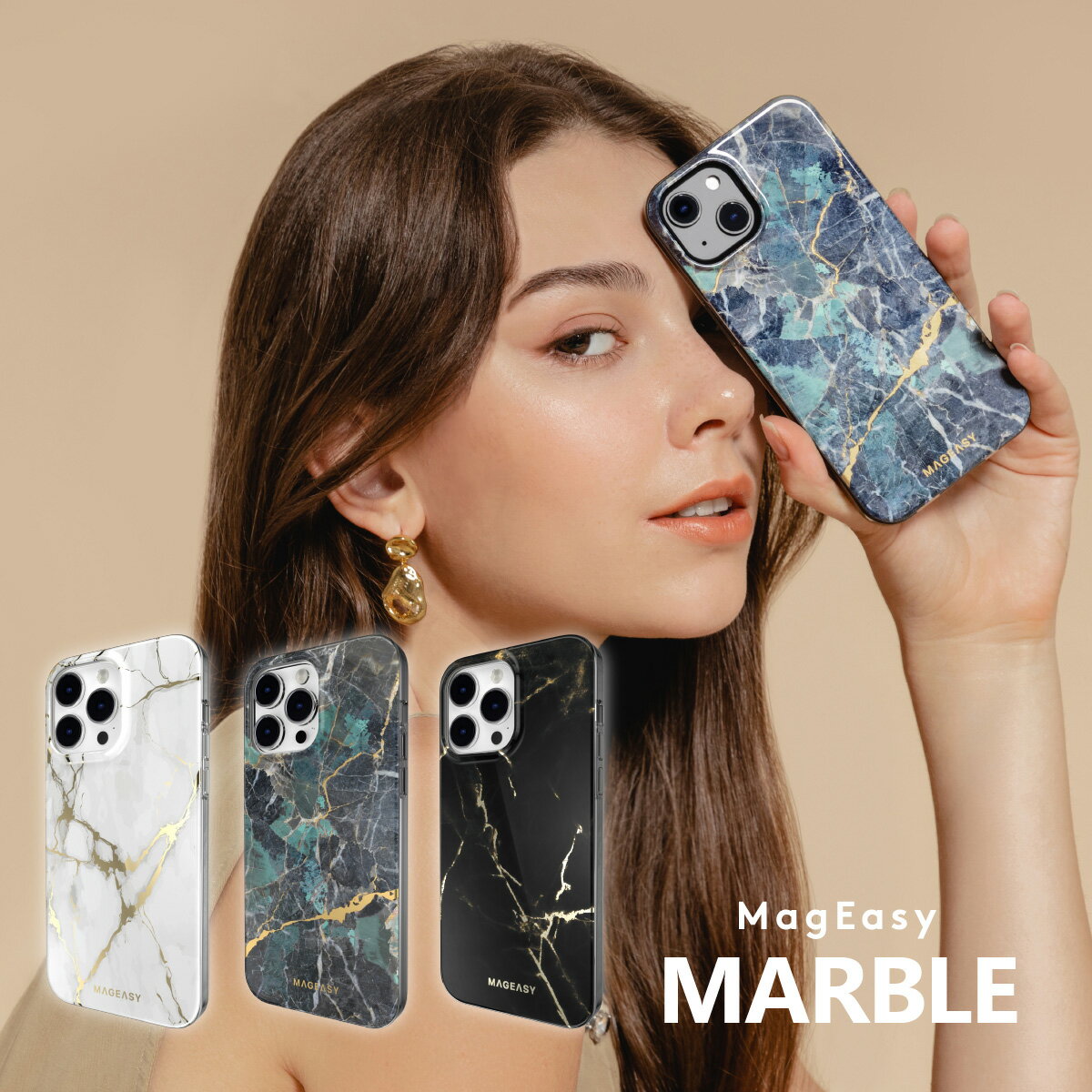 iPhone14 P[X Jo[ ČRMILKi }[u ͗l  lq X}zP[X l ϏՌ Ռz ^ X}zJo[ ΏՌ iPhoneP[X [ Apple iPhone 14 Abv ACtH / ACtH14 Ή ] MagEasy Marble