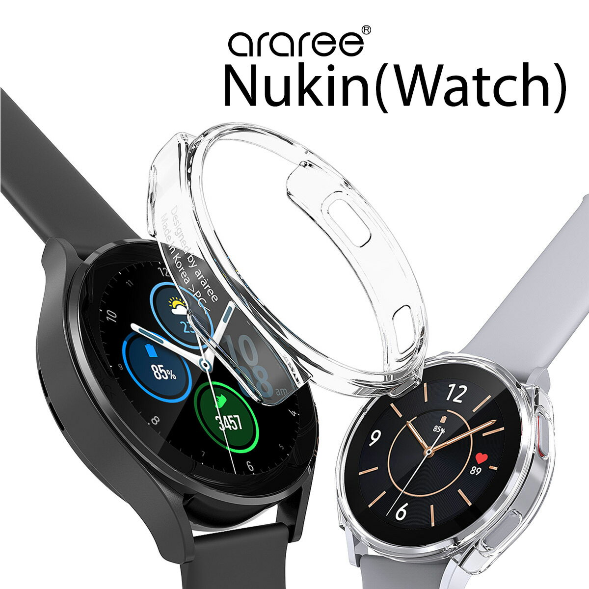Galaxy Watch4 44mm ケース クリア 耐衝撃 薄型 軽量 カバー スリム 衝撃 吸収 傷防止 保護 アクセサリー クリアケース ワイヤレス充電 ...