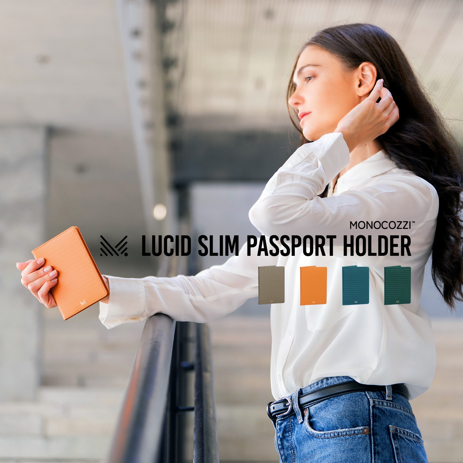 パスポートケース スキミング防止 人工 皮 革 パスポートカバー シンプル おしゃれ 可愛い パスポート ケース カバー MONOCOZZI LUCID Sli...