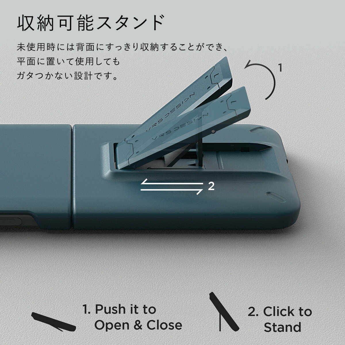 Galaxy Z Flip3 5G ケース 耐衝撃 ストラップホール 付 ヒンジ 保護 スマホケース マルチ クリップ付 スマホカバー [ Samsung Galaxy Z Flip 3 SC-54B SCG12 ギャラクシーZ フリップ3 サムスン ギャラクシーZフリップ3 対応 ] VRS Quickstand Modern+Multi Clip