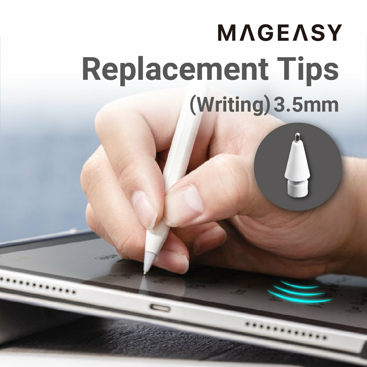 Apple Pencil 第2世代 第1世代 交換 用 ペン先 4個 セット 書きやすい ボールペン タイプ 収納ケース 付 替え芯 ApplePencil アップルペンシル 第二世代 第一世代 対応 SwitchEasy Replacement Tips (Writing)