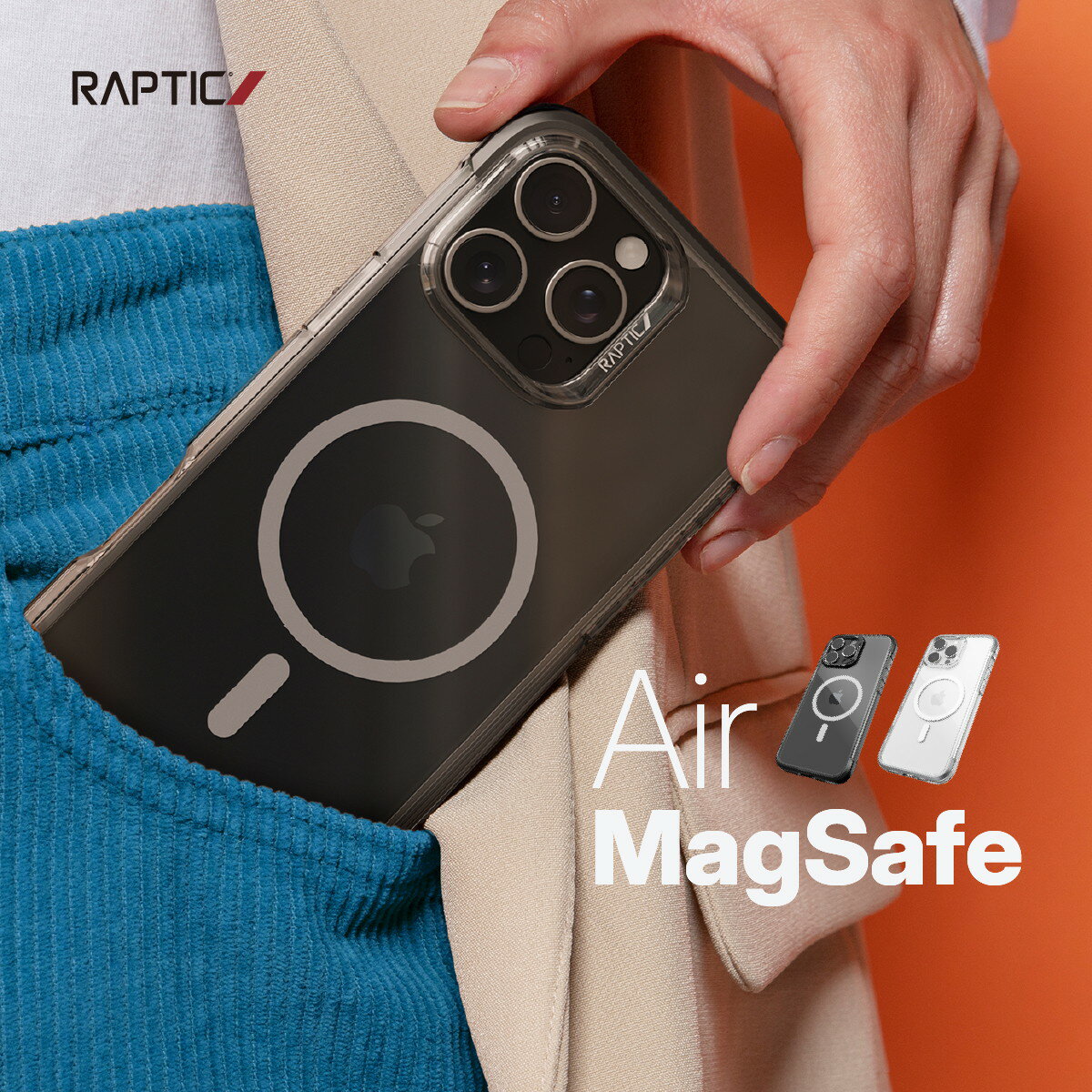 Rakuten - iPhone 16 Pro ケース MagSafe 対応 耐衝撃 米軍 MIL規格 クリア 耐衝撃ケース アルミ フレーム マグセーフ スマホケース [ iPhone16Pro アイフォン 16 プロ 対応 ] RAPTIC Air MagSafe