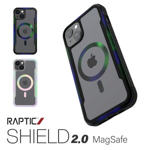 iPhone15 ケース Magsafe 対応 耐衝撃 米軍 MIL規格 クリア スマホケース 衝撃吸収 傷 保護 グラデーション フレーム マグセーフ 透明 耐衝撃ケース [ Apple iPhone 15 アイフォン15 対応 ] RAPTIC Shield 2.0 MagSafe